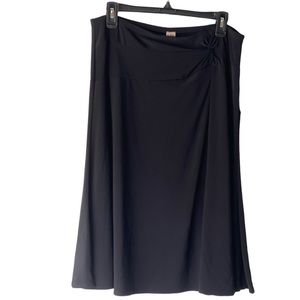 Susan Lawrence Women's Plus Size Black A-Line Flared Stretch Slit Skirt, Sz XL